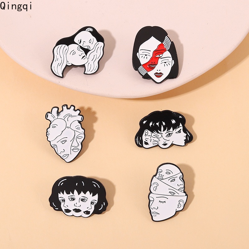 Bros Pin Enamel Desain Wajah Horror Movie Tomie Gaya Gothic Untuk Hadiah