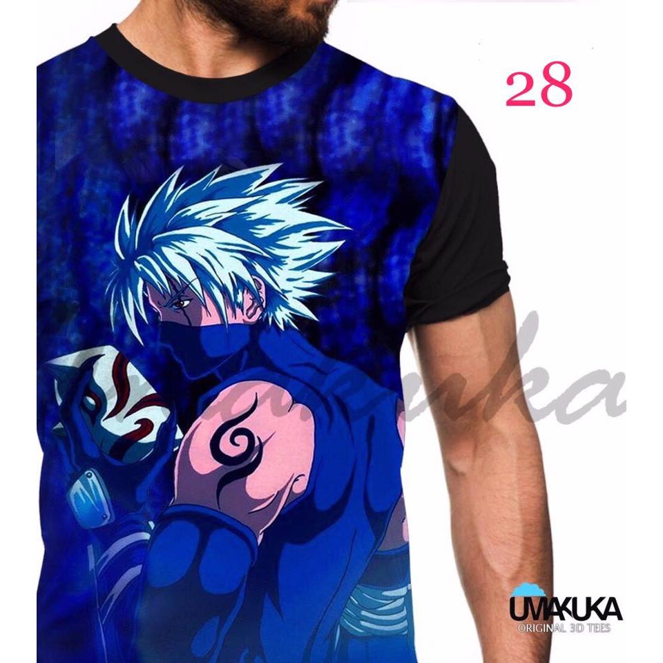 baju tshirt kaos 3d fullprinting anime naruto sasuke kakashi anbu one piece original keren & murah