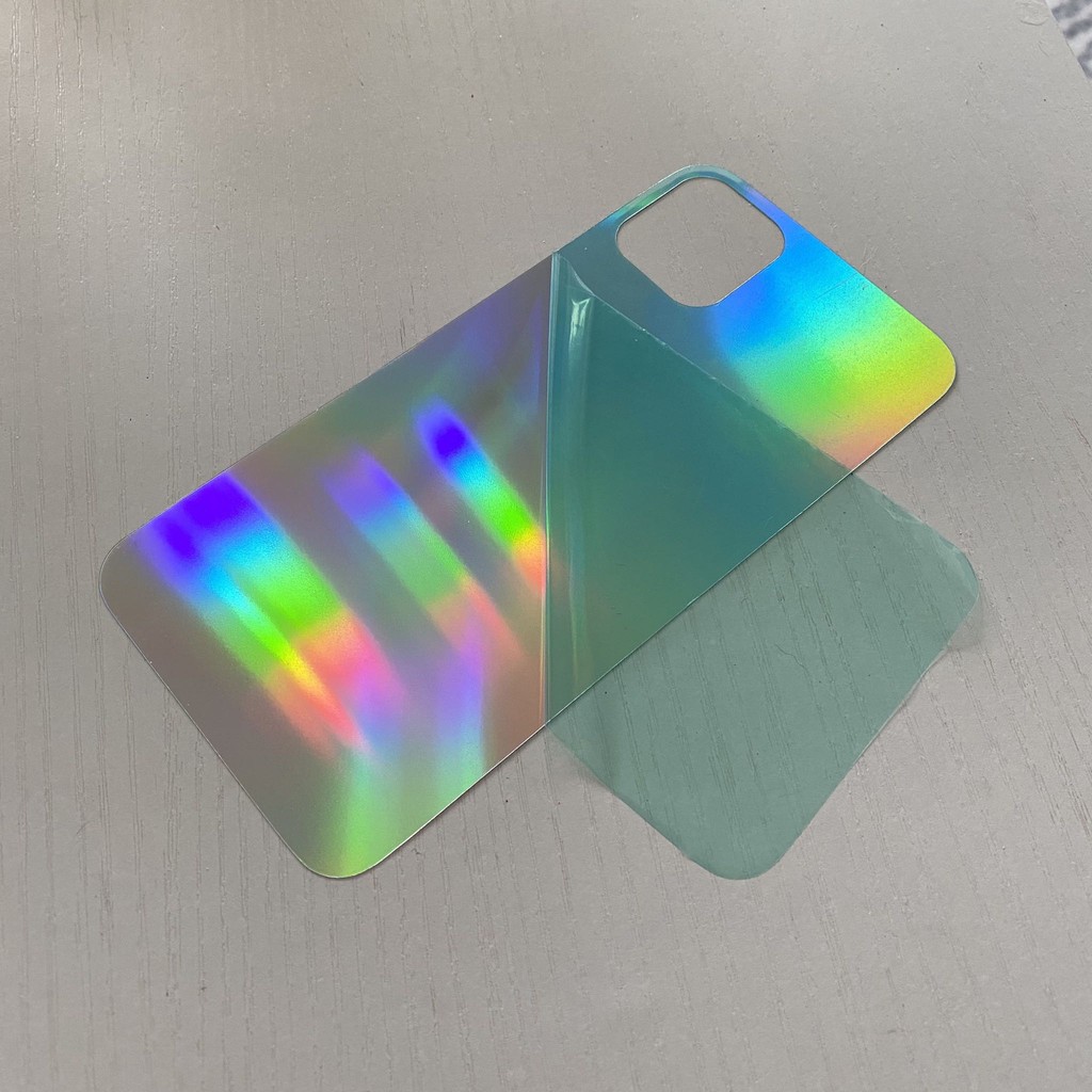 Glitter Hologram Sticker iPhone Paper Stiker Rainbow Tempelan Belakang Skin Protector