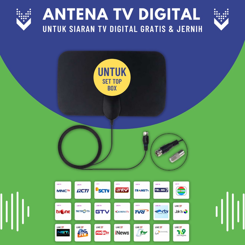 Antena TV Digital Indoor DVB-T2 4K High Gain 25 dB