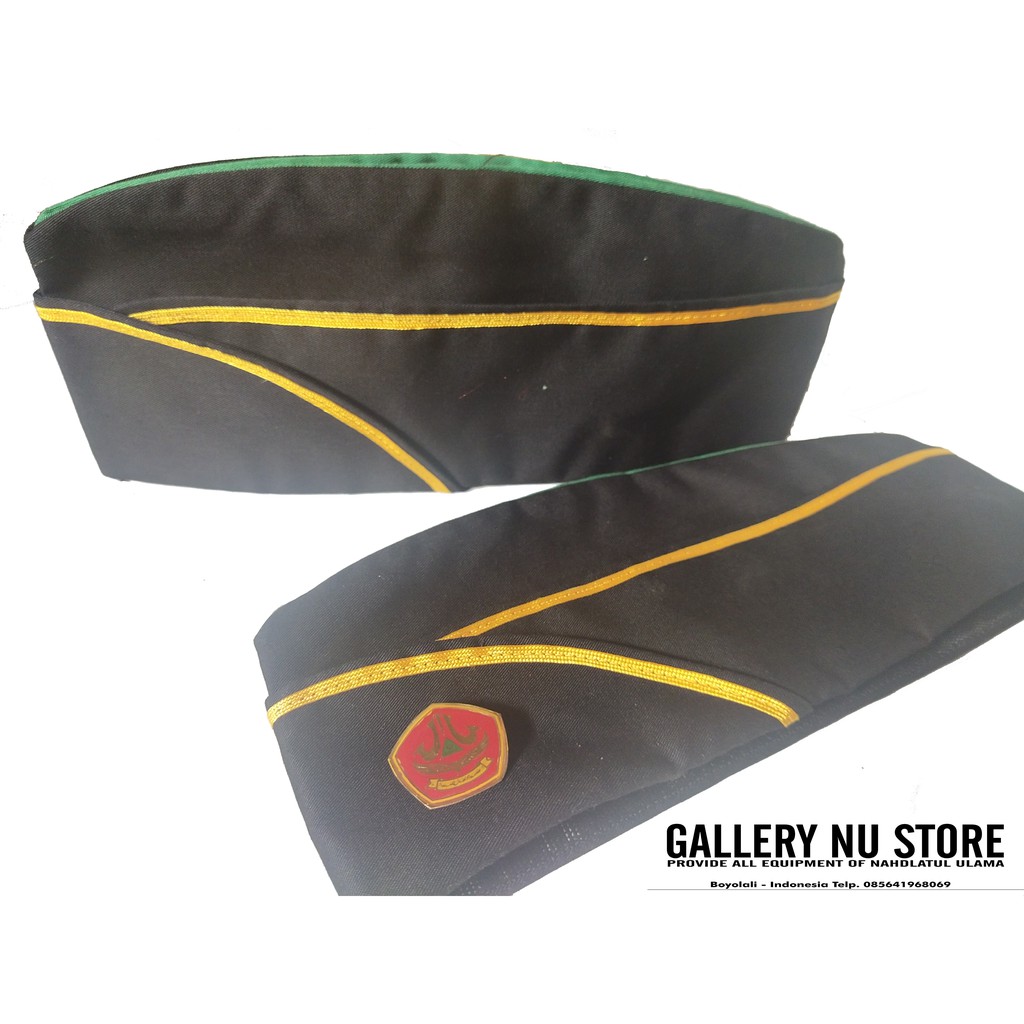 Peci Mute Banser Lengkap Pin / emblem - Peci PDH Banser