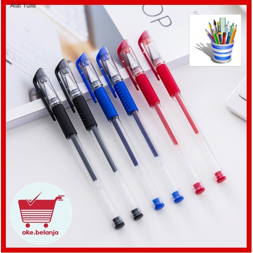 

Alat Tulis Kantor Pulpen Gel Hitam / Biru / Merah Sekolah Kantor 0.5mm OK0191