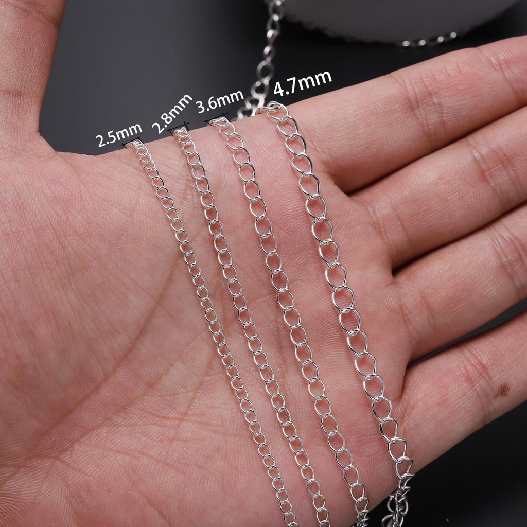 Extension Rantai Kalung Panjang 5m 10m Warna Silver Bronze Untuk Membuat Perhiasan Diy