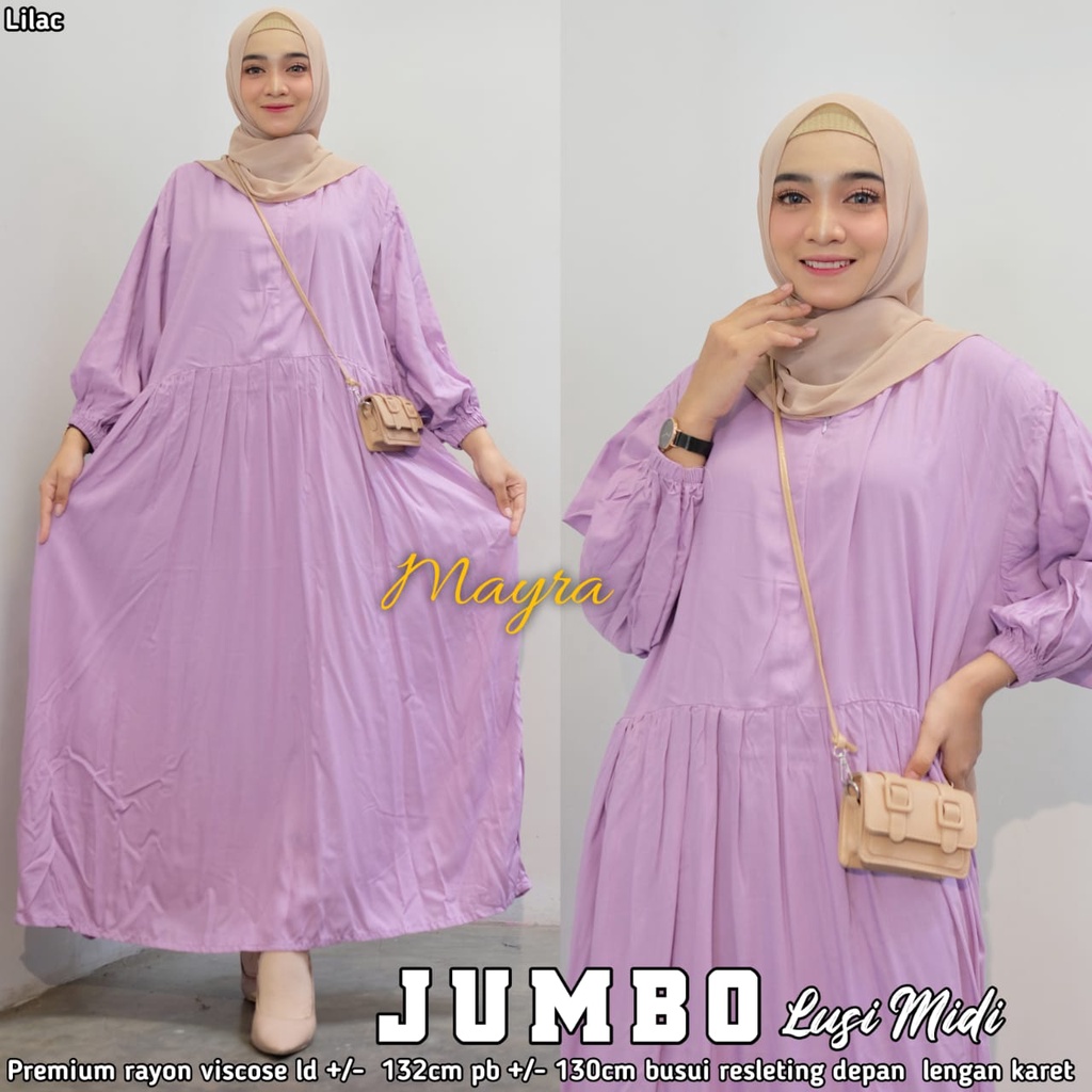 [Bayar Di tempat]. haniya 2 DRESS XXXL JUMBO / BAHAN RAYON TWILL / GAMIS SYARI LD 130-1