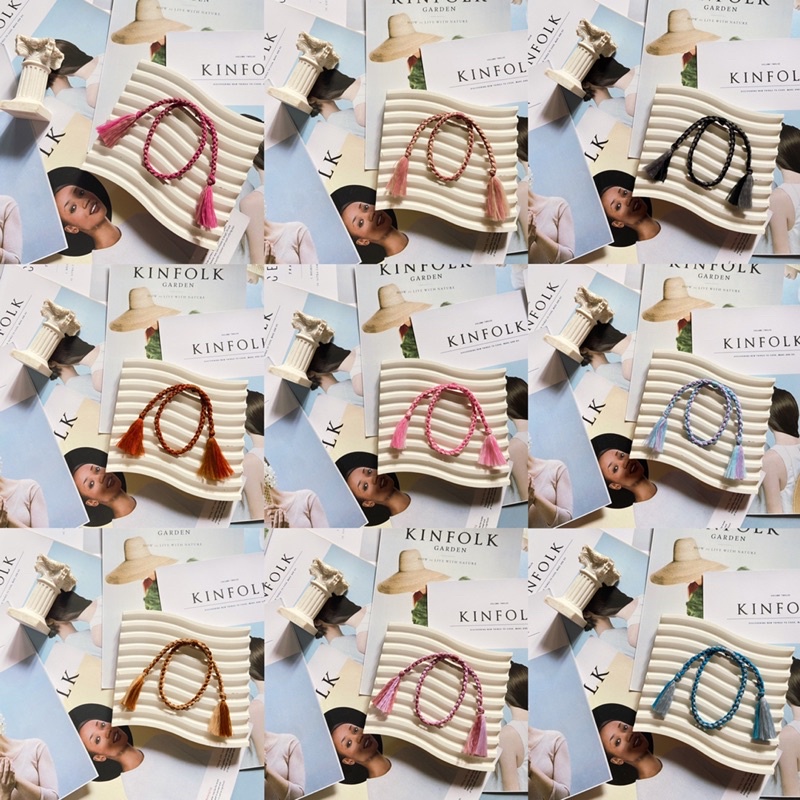 ASB - [PART 1] 11Warna Gelang TALI KEPANG ANYAMAN  anyam etnik handmade tassel rumbai pria wanita