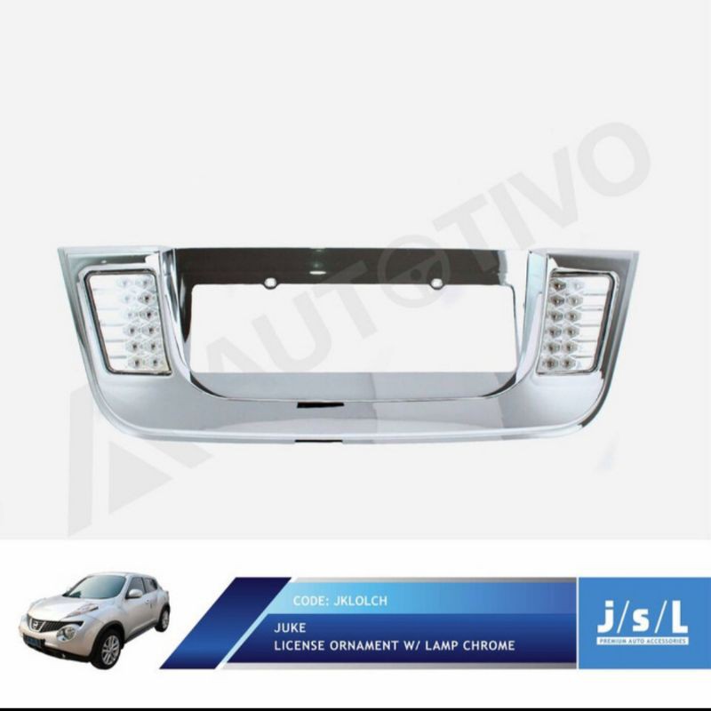 license ornament lampu Nissan Juke cover plat belakang jsl