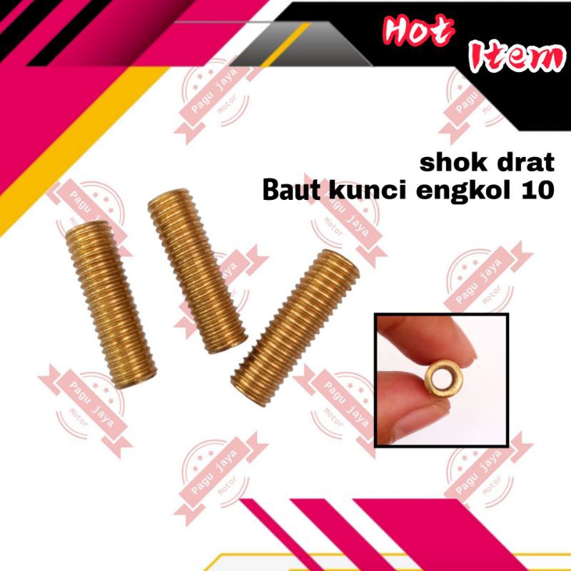 sok shok baut kunci engkol 10 kuningan (harga 1 pcs)