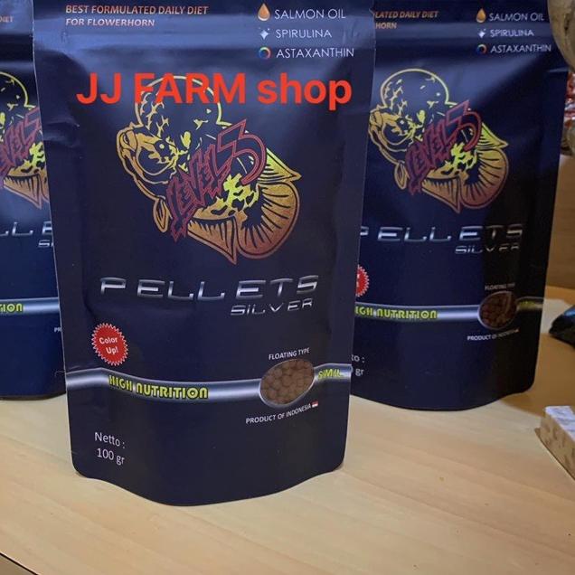 ➬ PELET IKAN LOUHAN LEVEL3 PELLET SILVER PAKAN IKAN LOUHAN WARNA MUTIARA head JENONG 100gr pelet koi
