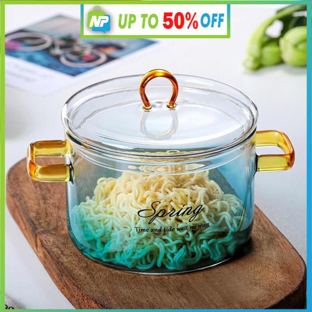 Panci Masak Kaca Transparan Tahan Panas Kompor Api dan Listrik -  Panci untuk Memasak Air Mie Kapasi