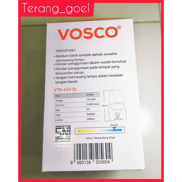 Lampu Led 60 Watt Kapsul Vosco Neo  / Vosco Neo Lampu Led Kapsul 60 Watt