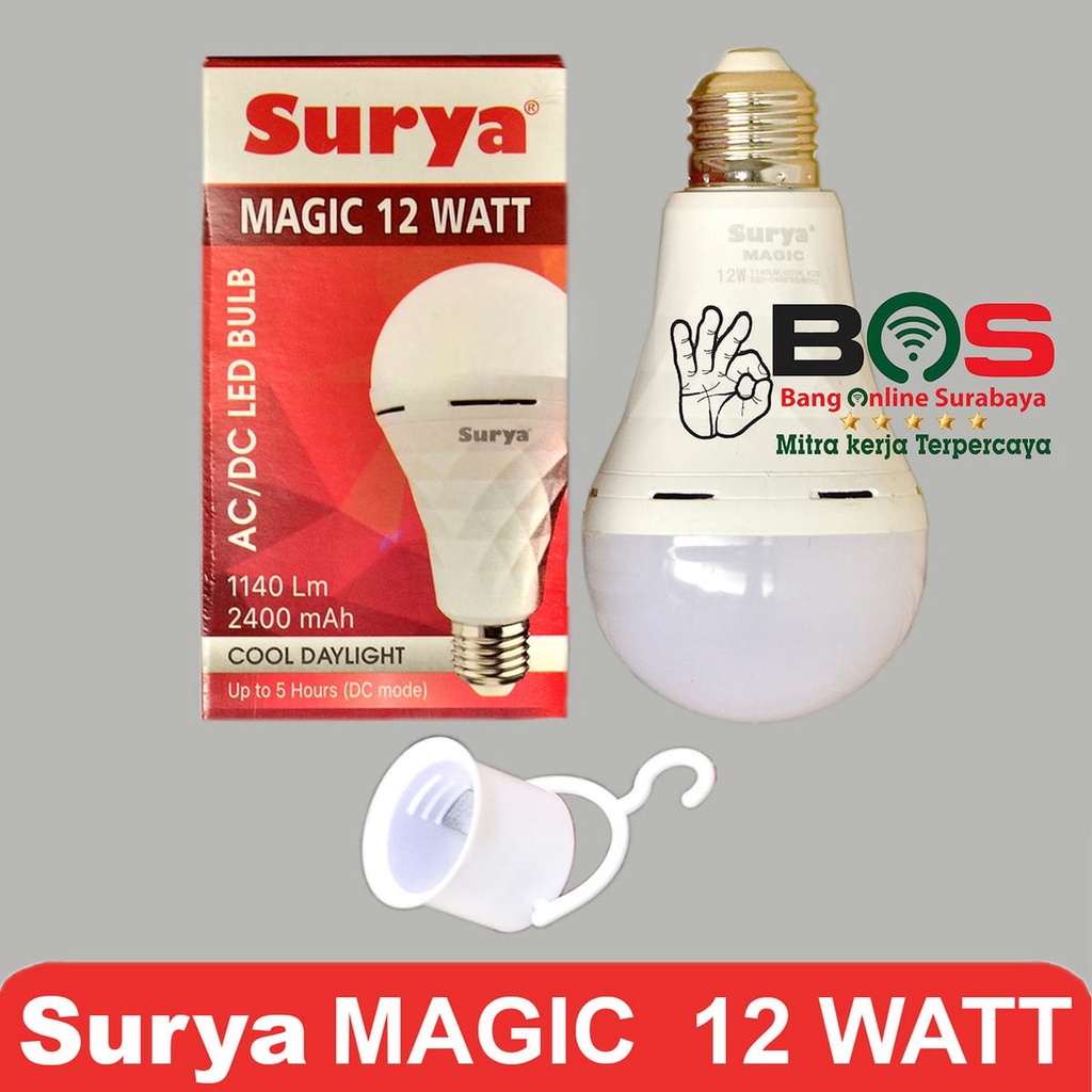 Lampu LED Bulb SURYA Magic Lamp Cahaya Putih 12 Watt LED Bohlam Surya