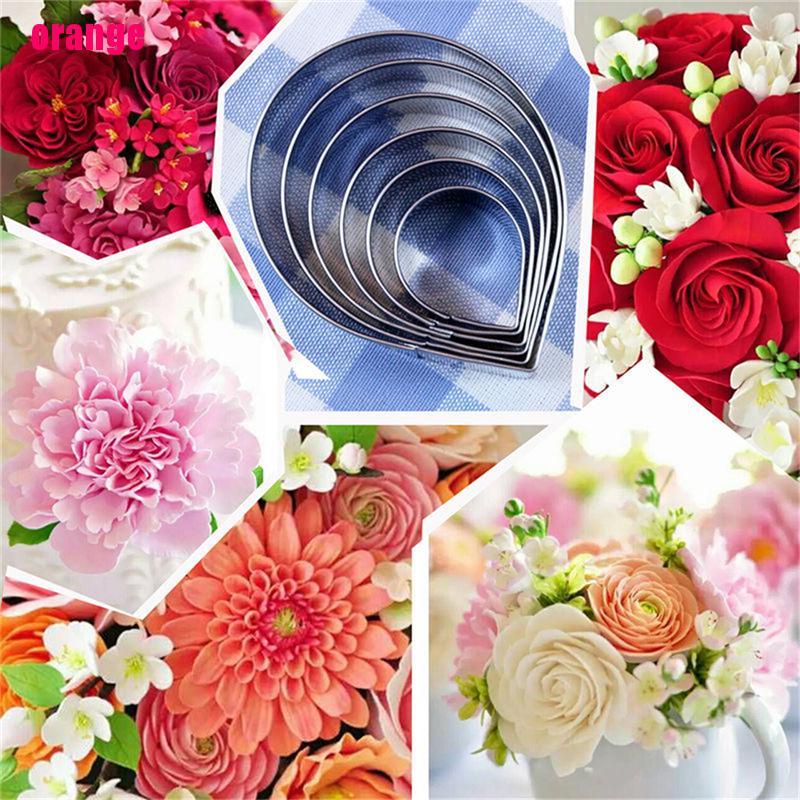 (Happy) 6pcs / Set Cetakan Fondant Bentuk Kelopak Bunga Mawar Untuk Dekorasi Kue