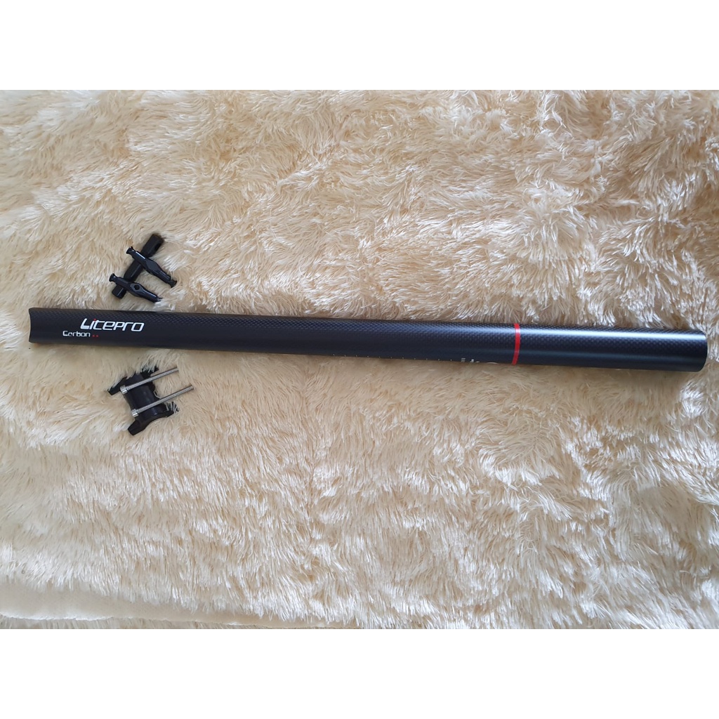 Seatpost Litepro Carbon 33.9 x 580mm tiang Jok Sepeda Lipat Seli Fnhon Dahon Tern Pikes