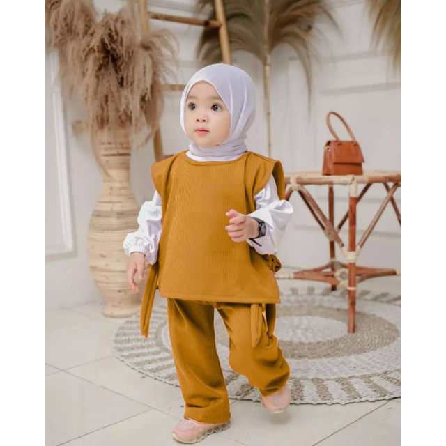 Baju anak perempuan 3in1 0 3 tahun bahan jatuh adem elastis