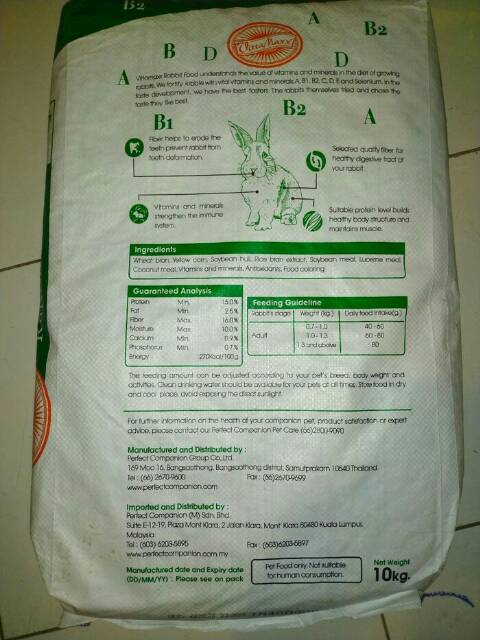 Vittamax Makanan Kelinci 10Kg Rabbit Food vitamax mirip nova (EKSPEDISI)