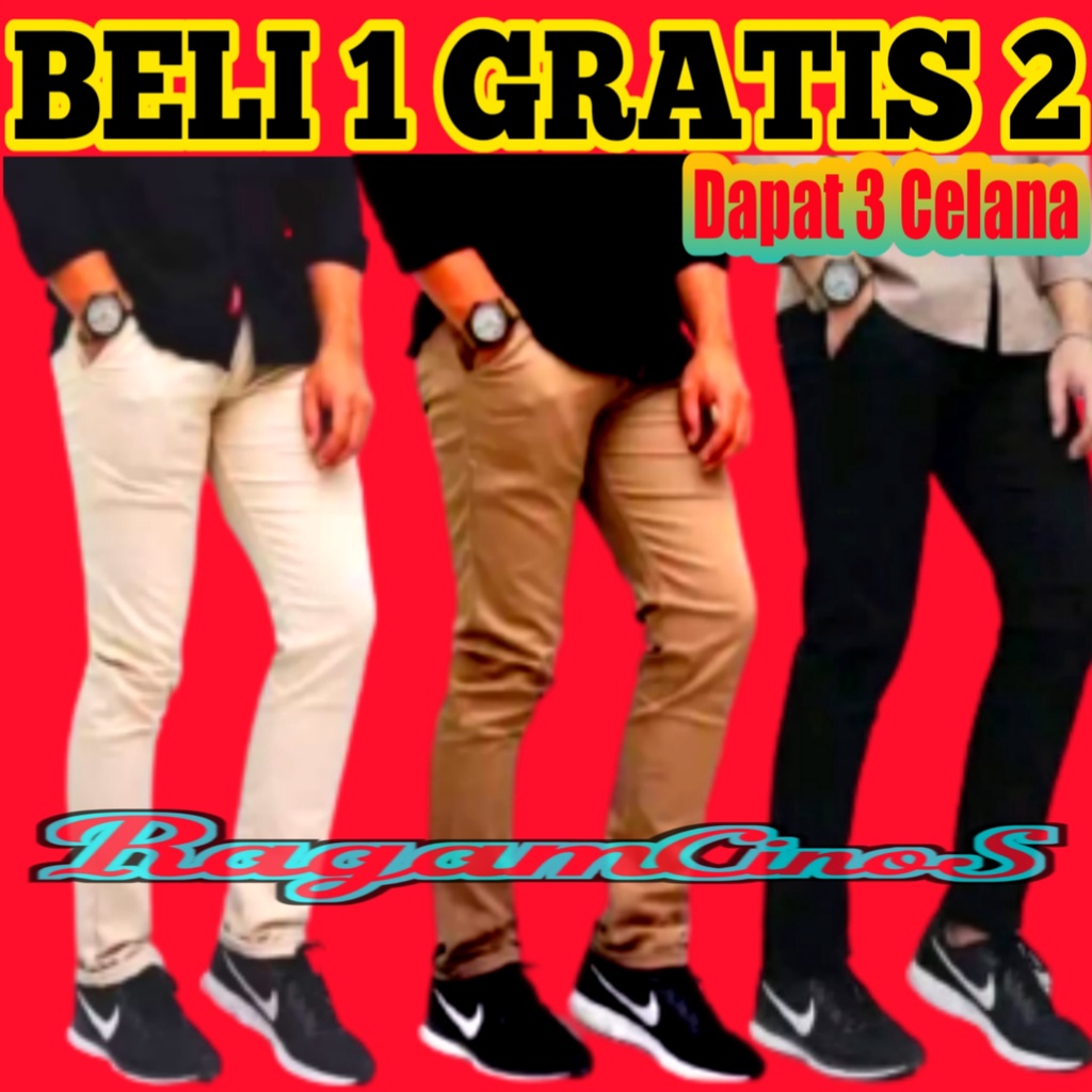 PROMO 1 KALI ORDER DAPAT 3 WARNA CELANA CHINOS PANJANG CELANA KEREN BISA COD