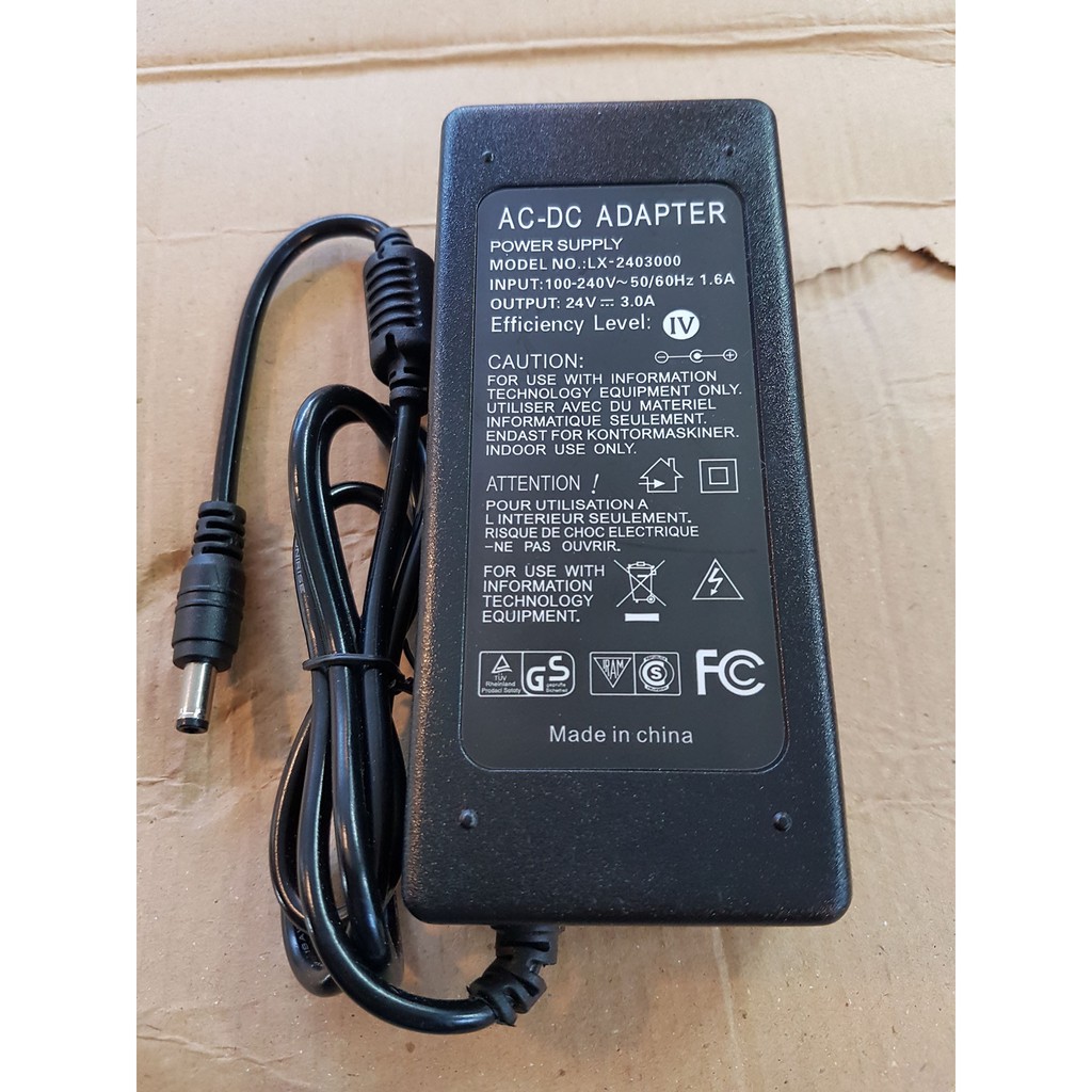 Adaptor 24v 3A DC / 24v 3 ampere