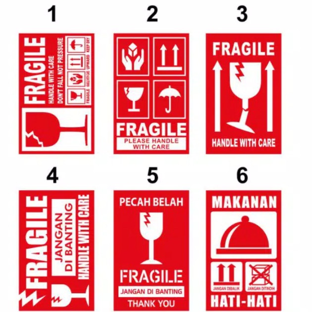 Stiker Pengiriman Fragile BUAT PARA TOKO ONLINE INI WAJIB warna stiker wajib random