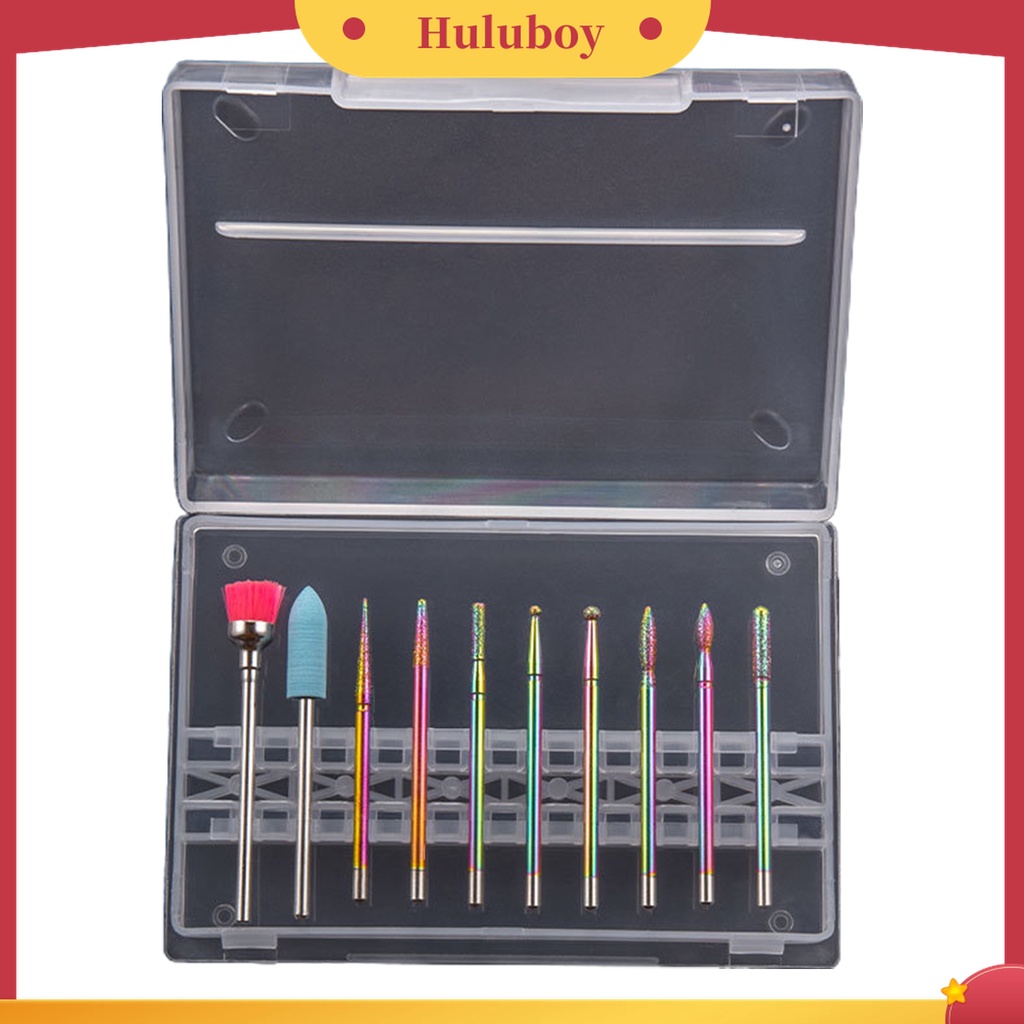 Huluboy Huluboy♡ 10pcs / Kotak Mata Bor Poles Kuku Universal Kekuatan Tinggi Untuk Manicure Wanita
