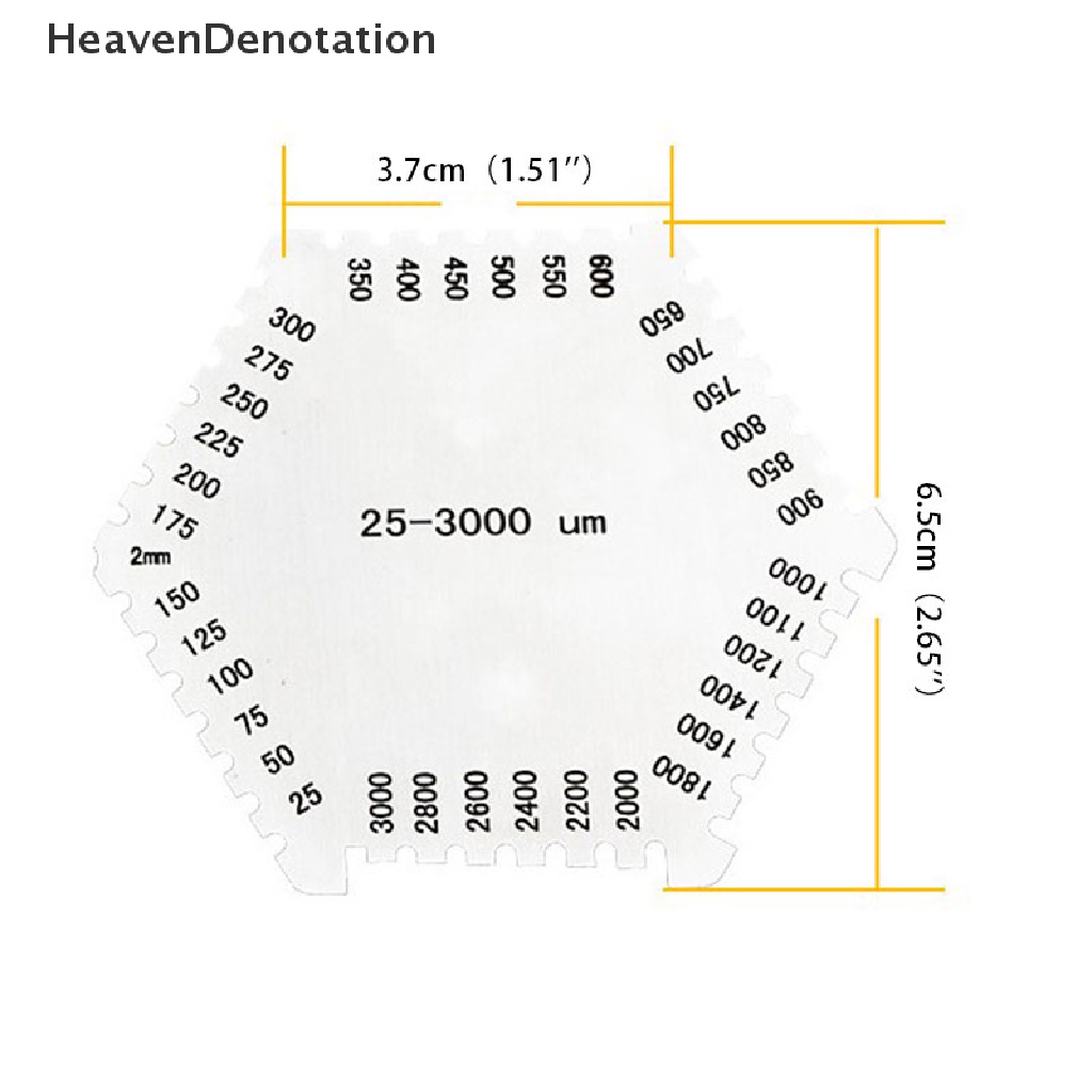 [HeavenDenotation] Wet Film Comb Gauge Coating Thickness Meter Tester Tool 25-3000um Silver