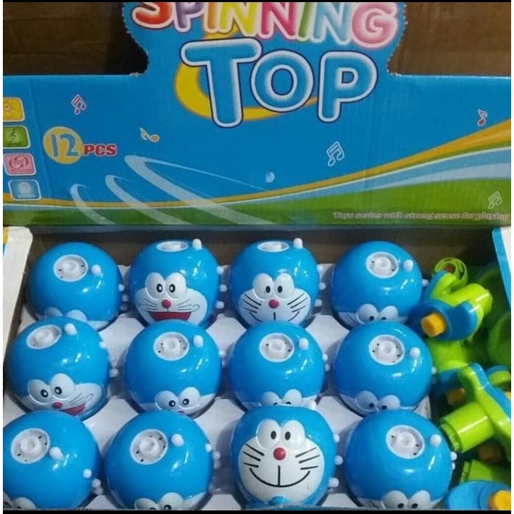 Mainan Anak Gangsing Doraemon /Gangsing Dengan Musik dan Laser