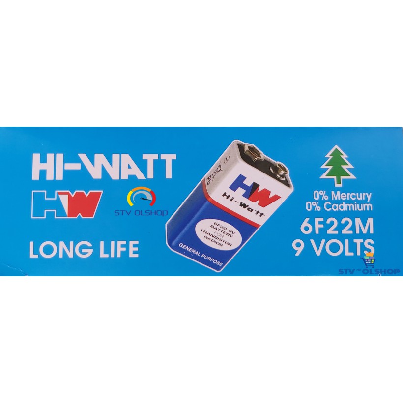 Battery 9V / Baterai Kotak 9V HW ( HI-WATT )