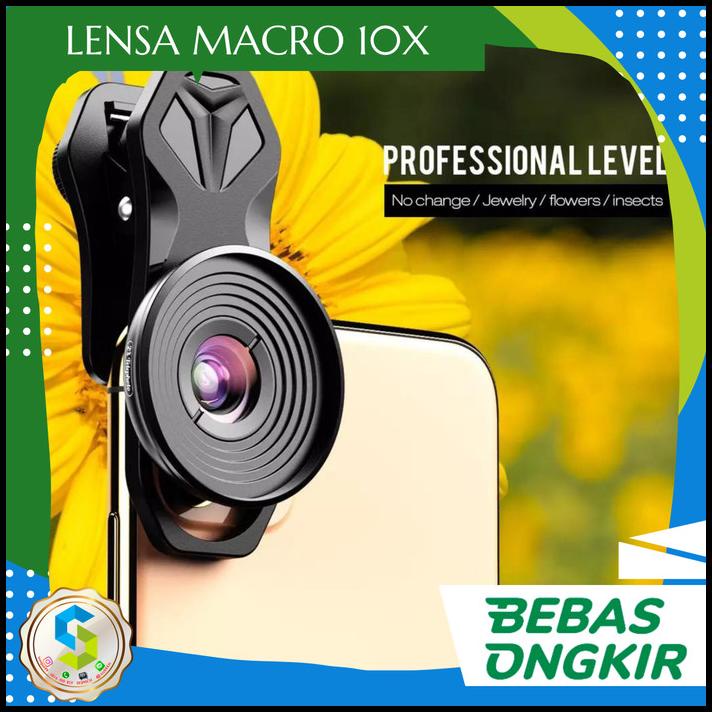 Apexel Lensa Kamera Smartphone Clip 10X Macro Lens - Lensa Makro