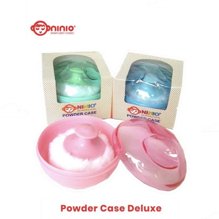 Tempat Bedak Bayi Ninio Baby Powder Case Deluxe Single dan Puff