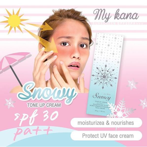 My Kana Snowy Tone Up Cream Thailand Pelembab Whitening Sun block