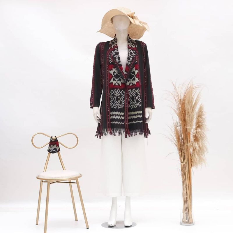 outer tenun wanita | outer tenun jepara | kardigan wanita modern