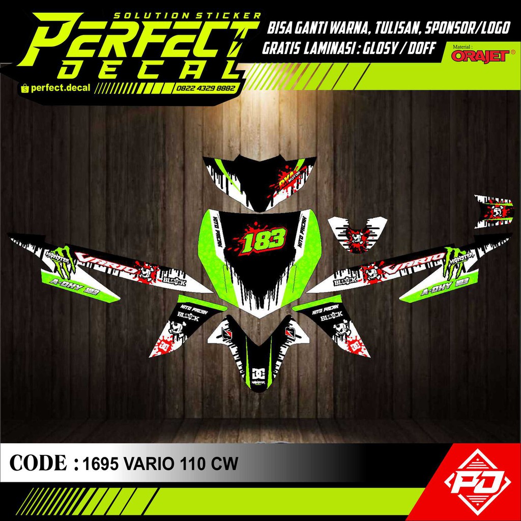 Decal Stiker Motor VARIO CW 110 KARBU / VARIO CW 110 FI Full Body Sticker Custom Variasi