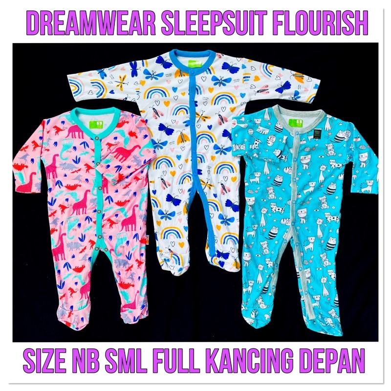 Sleepsuit Velvet Junior DreamWear Boy/Girls Bayi Newborn Anak 0-12bln Spesial Katun