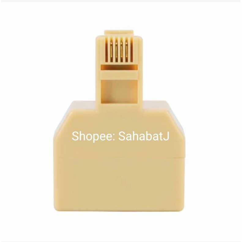 Soket Cabang Telepon 2 Way RJ11 Socket T Sambungan Paralel 2 lubang RJ11 Splitter
