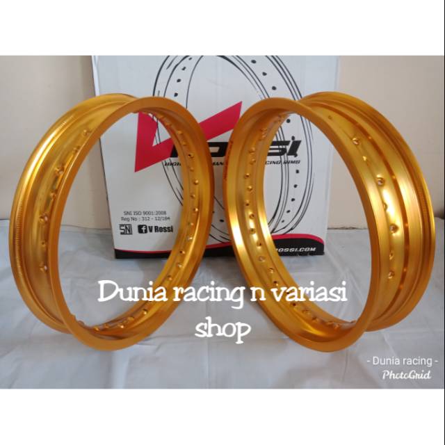 Velg Rossi 215 250 300 350 17 ada GOLD Biru Merah Silver Hitam hole 36 sepasang depan belakang 2 velg