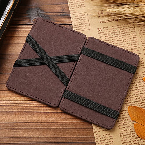 Pria Magic Wallet Card Holder Leather Dompet Pria Bifold Kulit