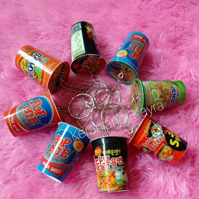 kay20 - Gantungan kunci unik makanan minuman cup starbuck pop mie lucu murah COD