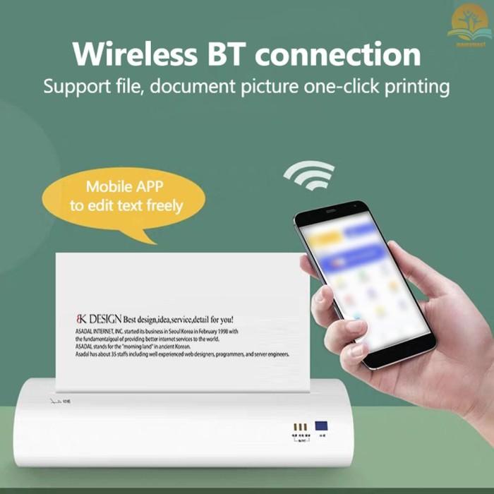 Ghani Printer Thermal Mini Bt Tanpa Tinta Portable Ukuran A4 Untuk Pelajar