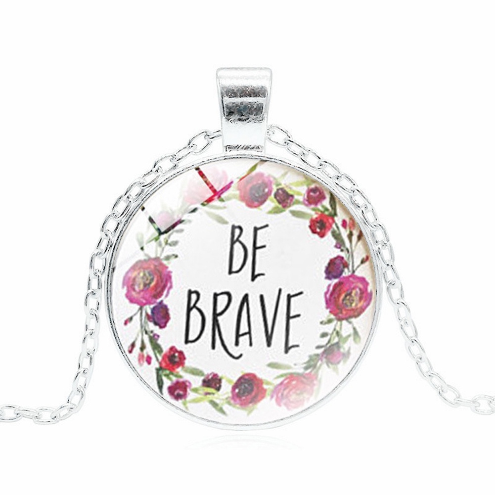 Hu Hu Hu Hu Hu Alat Bantu Pasang Kacamata♡ Kalung Rantai Liontin Cabochon Kaca Motif Alkitab Kristen Untuk Priawanita