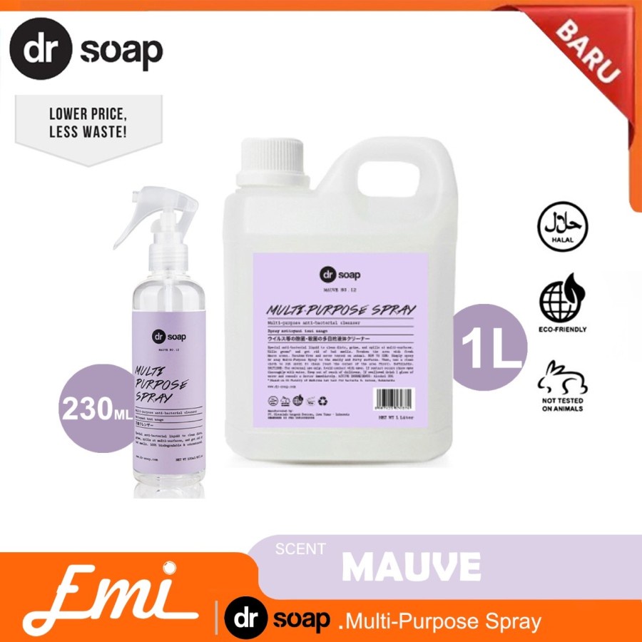 dr soap Multi Purpose Spray Pembersih Serba Guna Cleaner Kaca Mauve