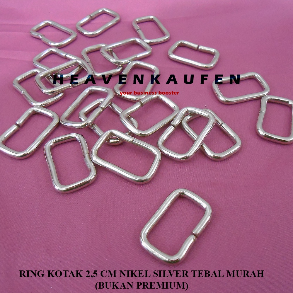 Ring Kotak Tas 2,5 cm Tebal 3 mm Nikel Silver Murah Ecer Grosir