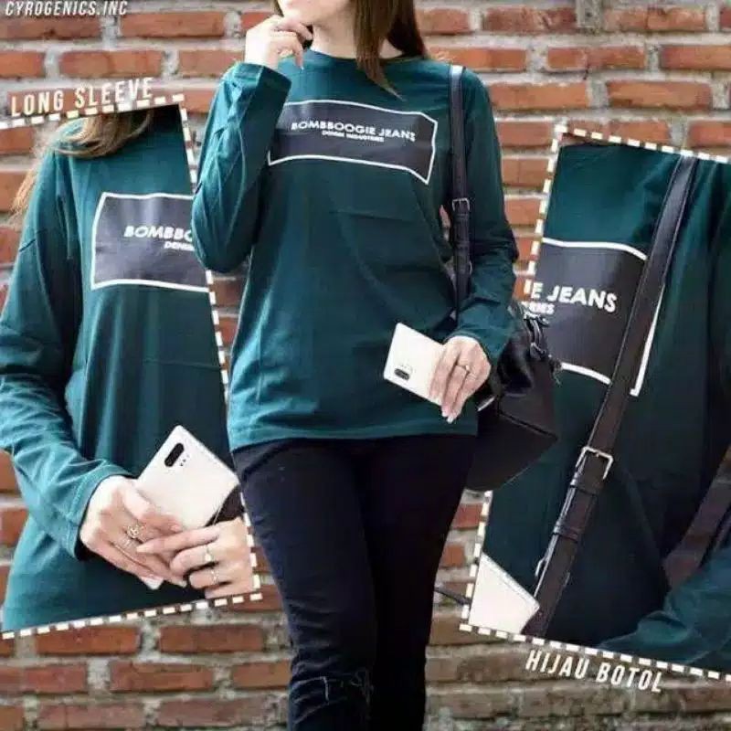 kaos wanita lengan panjang boomboogie jeans army