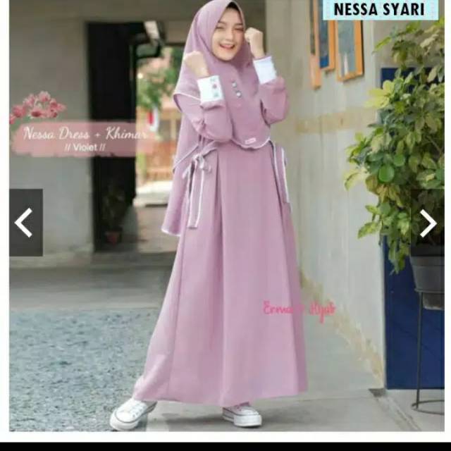 NESSA DRESS MAXI MAY DRESS SYARI SET KHIMAR