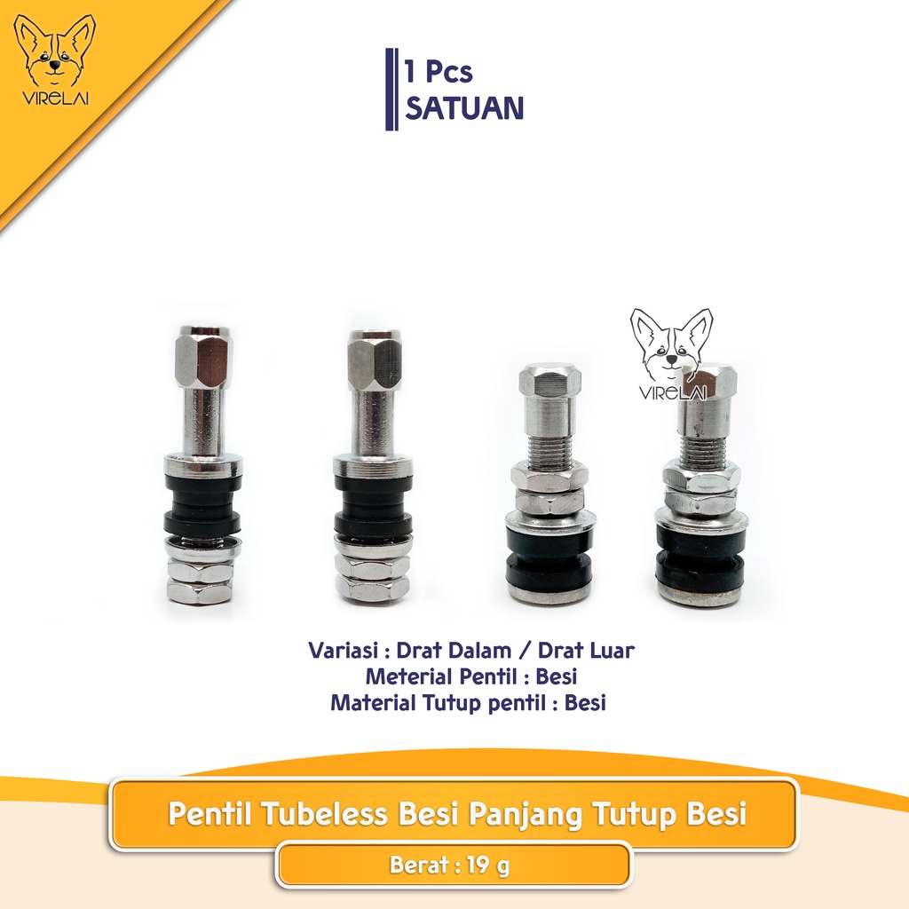 Jual Pentil Tubeless Besi Panjang Drat Dalam Dan Drat Luar Shopee