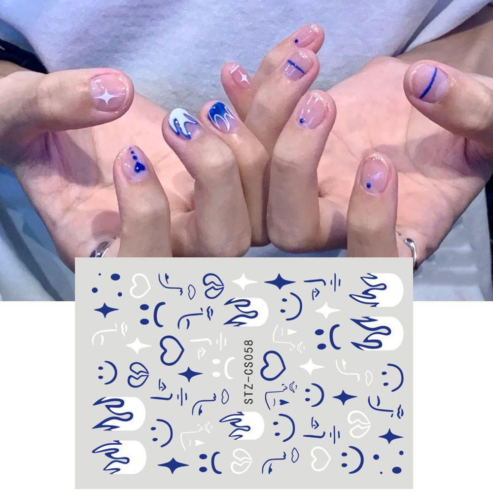 Preva Stiker Kuku New Manicure Cool Boy Klein Blue Nail Art Deco