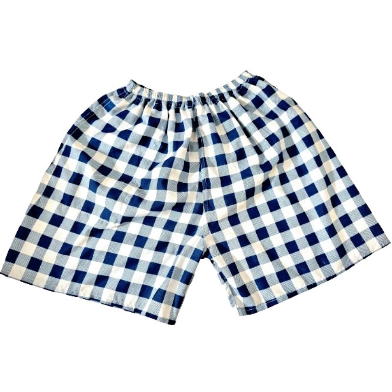 CELANA KOLOR | CELANA SANTAI | CELANA MURAH | GROSIR CELANA PENDEK BOXER PRIA / WANITA DEWASA-Catur biru