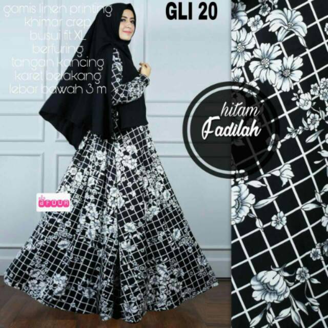 gamis syari linen printing