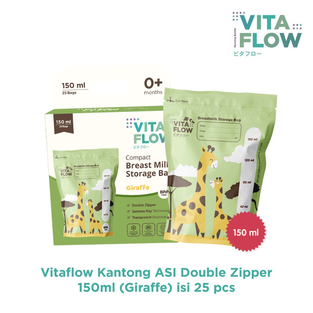 Vitaflow Kantong ASI Animal Series 150 ml - Breastmilk Storage 150ml