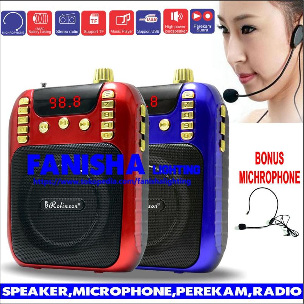 Speaker mic Pinggang usb/memory, radio + mic rolinson rl 4012