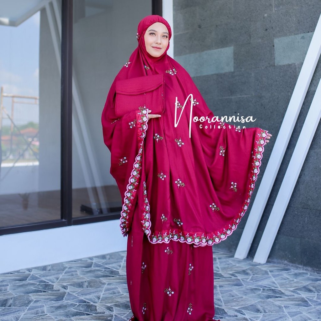 Mukena Dewasa Katun Rayon Bordir Seribu Bunga