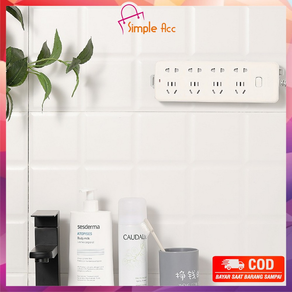 DO-C246 Holder Gantungan Colokan Listrik Double Tape Hook Tempel Meja Dinding Universal